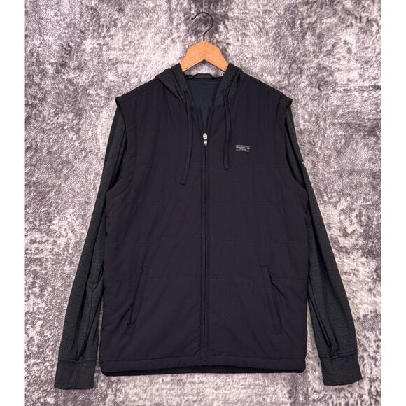 Travis Mathew Jacket Medium Mens Freezing Point 2.0 Black Full Zip Hooded - Picture 1 of 10